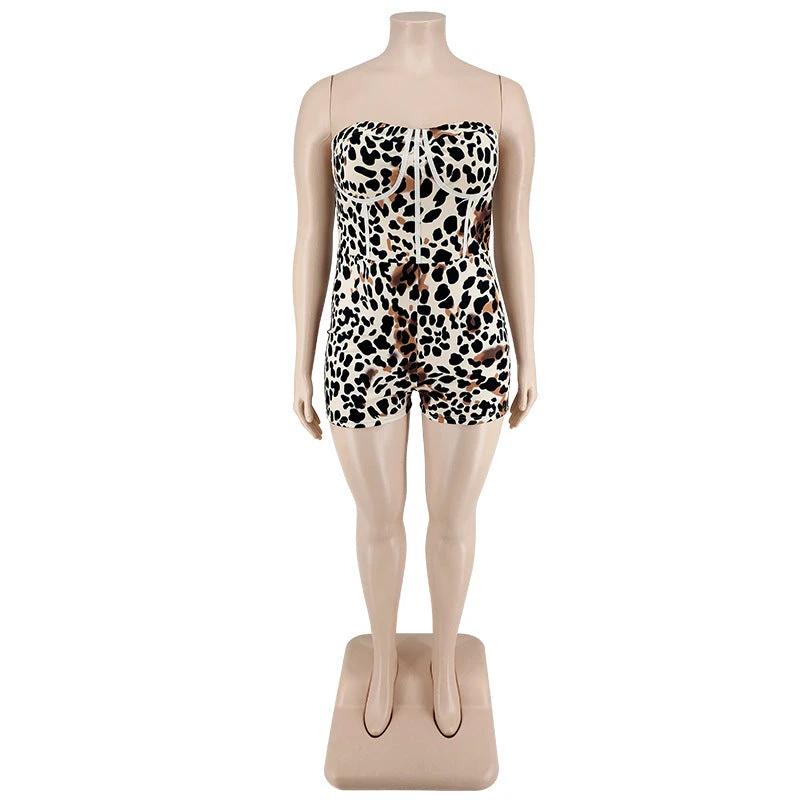 Leopard Print Jumpsuit Plus Size Women's by GJG Denim