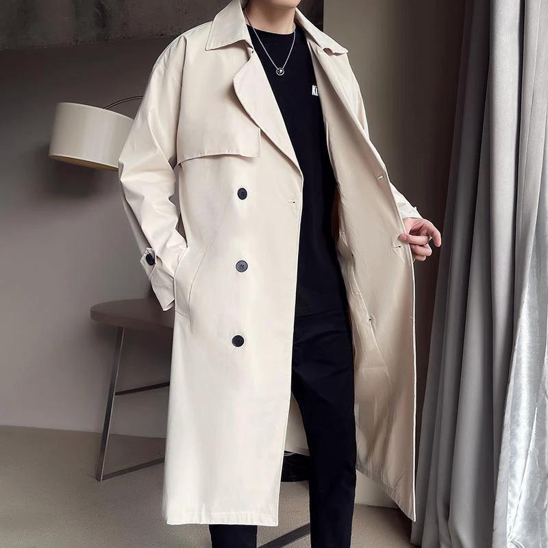 Men's Double Breasted Trench Coat For Men by GJG Denim