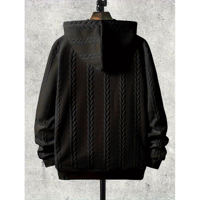 Men's Plus-sized Casual Hooded Sweater by GJG Denim