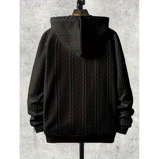 Men's Plus-sized Casual Hooded Sweater by GJG Denim