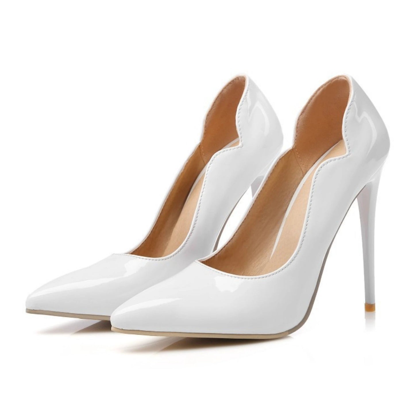 Sexy High-heeled Stiletto Patent Leather Pumps by GJG Denim