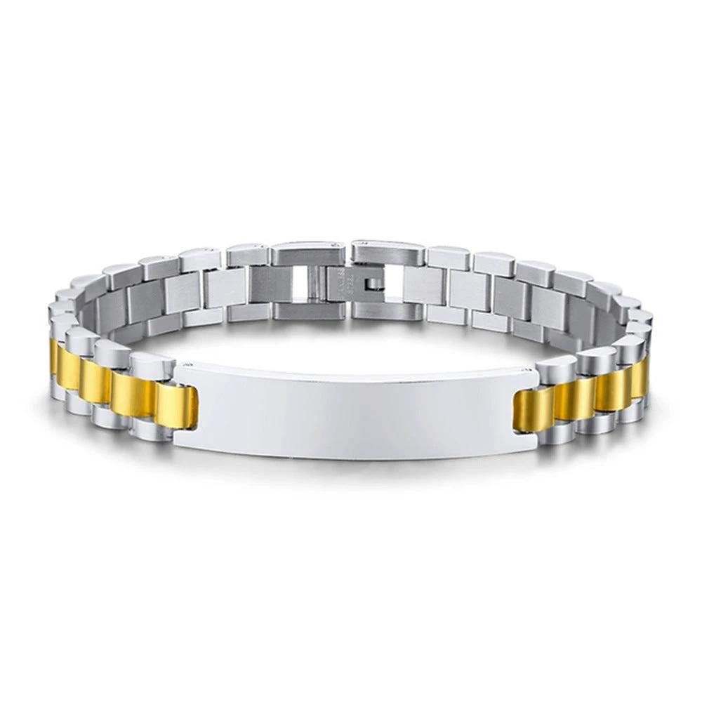 A Sleek Fashion Forward Alloy Bracelet For Men by GJG Denim