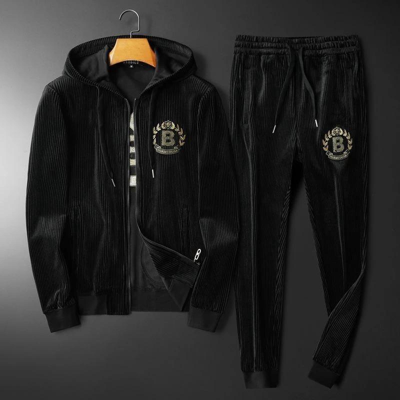 Men's Trendy Hooded Casual Sweatshirt And Jogger Set by GJG Denim