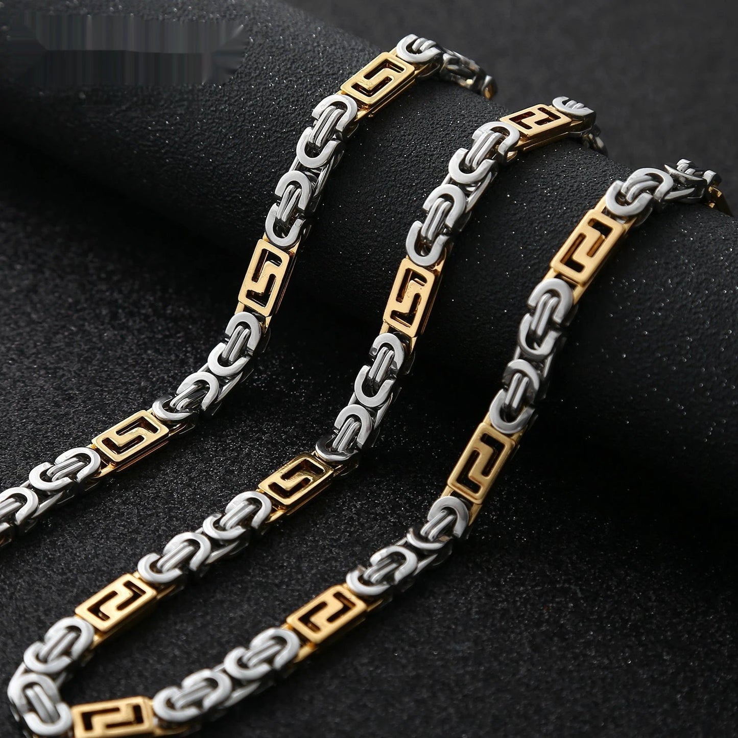 Men's Single-Link Stainless Titanium Steel Bracelet by GJG Denim