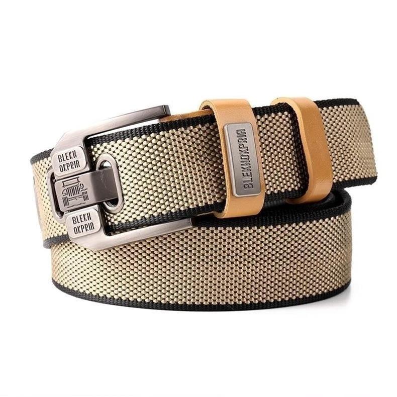 Men's Double-sided Canvas Outdoor Casual Belt With Alloy Pin Buckle by GJG Denim