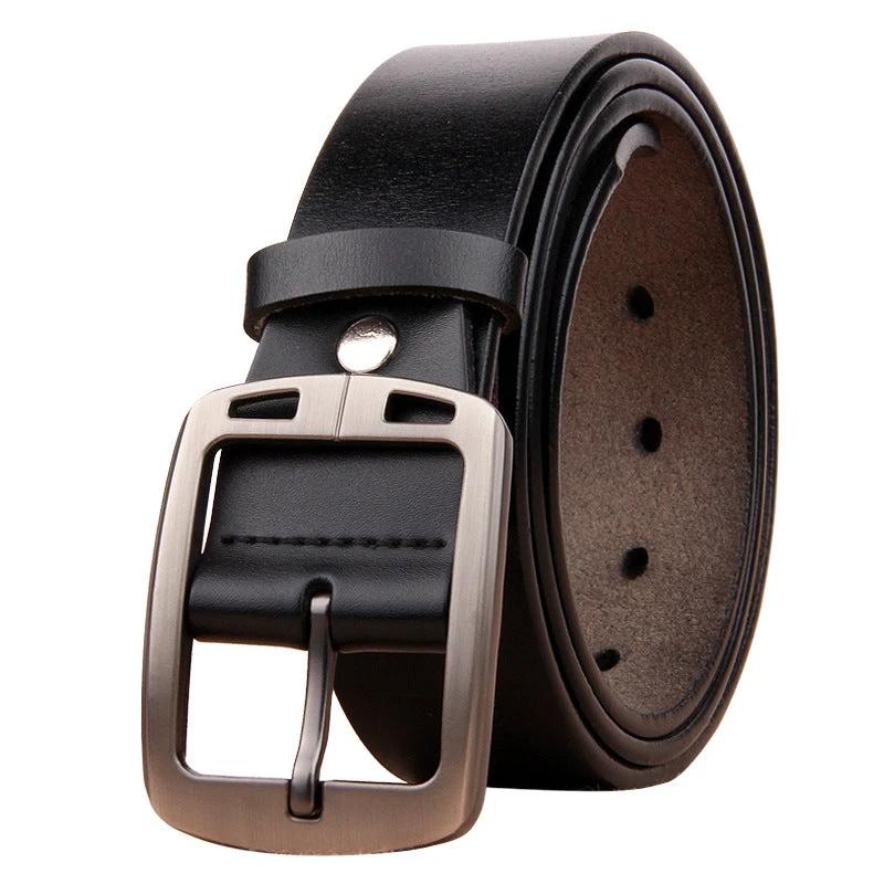 Men's Antique Pin Buckle Cowhide Belt by GJG Denim