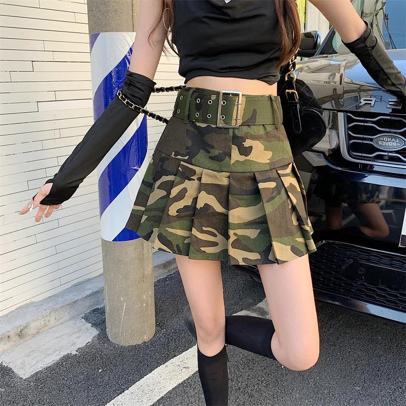 Versatile High-waisted Pleated Mini Skirt For Spring And Fall by GJG Denim