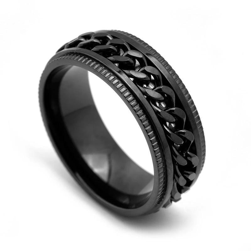 Mens Stainless Steel Spinner Ring by GJG Denim