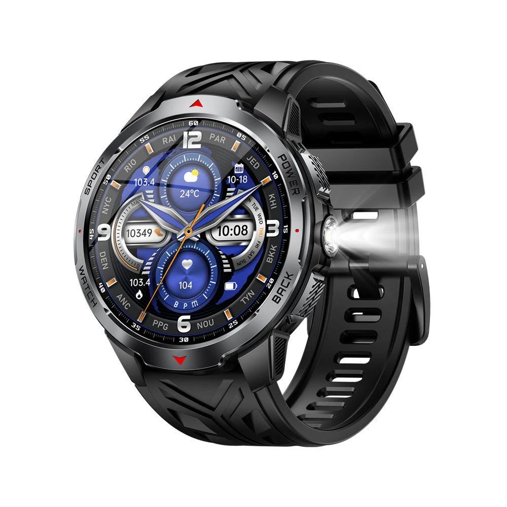 Men's Smart Watch Bluetooth Calling Flashlight Heart Rate Blood Oxygen Pedometer by GJG Denim
