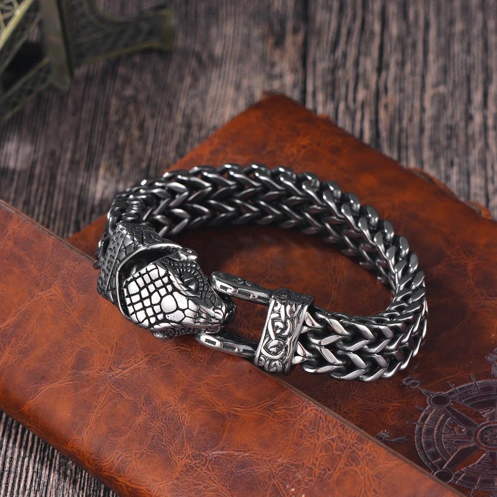 Men's Vintage Viking Titanium Bracelet by GJG Denim