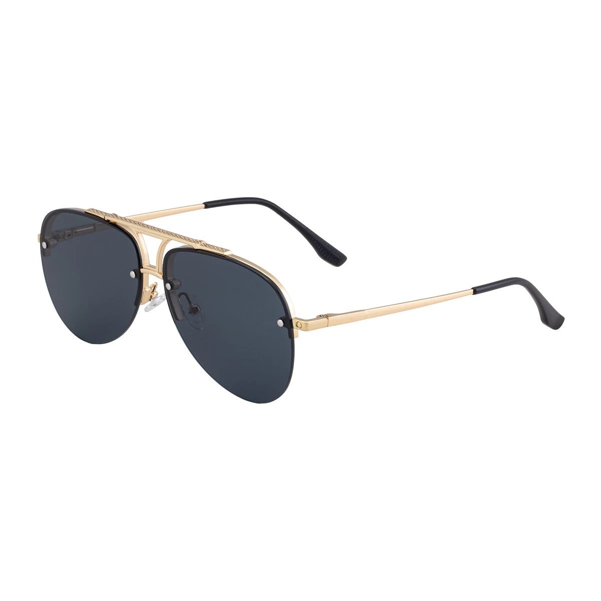 Men's Fashion Metal Half-Frame Sunglasses by GJG Denim