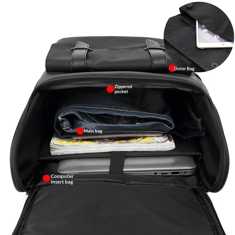Mens Large-Capacity Travel Laptop Backpack by GJG Denim