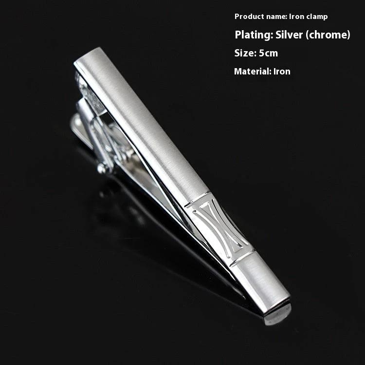 Men's Business Silver Simple Fashion Short Tie Clip by GJG Denim