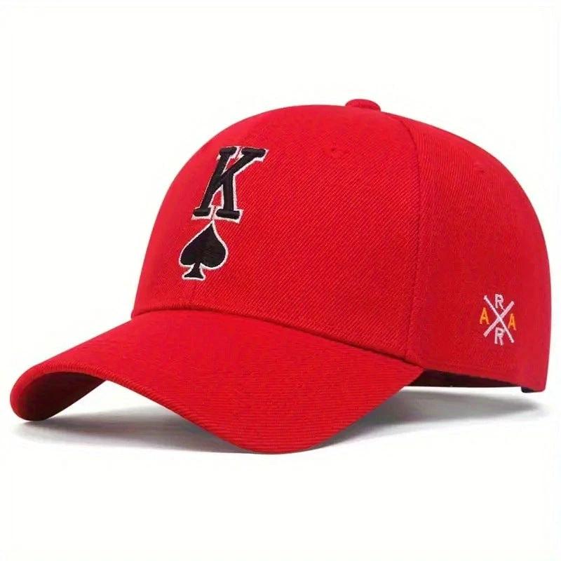 Men's Embroidered Spade K Baseball Cap by GJG Denim