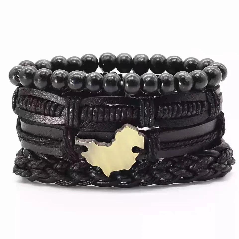 Men's Multi-layer Bracelet Set Vintage-style by GJG Denim