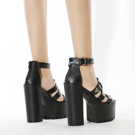 Women's Stylish Platform High Heel Sandals by GJG Denim
