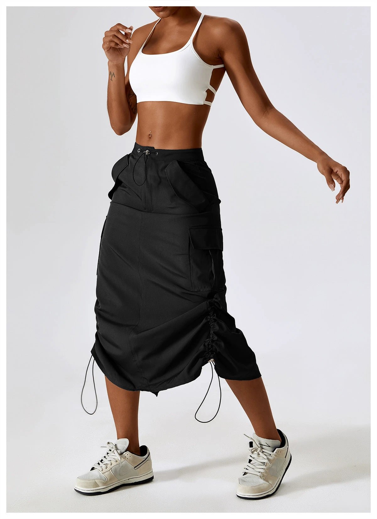 European And American Retro Suit Skirt Waist Sports Casual Skirt Mid-length All-matching Work Clothes Pocket Skirt by GJG Denim