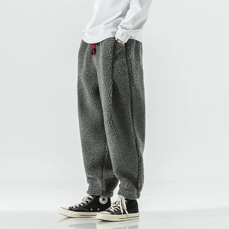 Men's Lamb Wool Warm Harem Sweatpants by GJG Denim