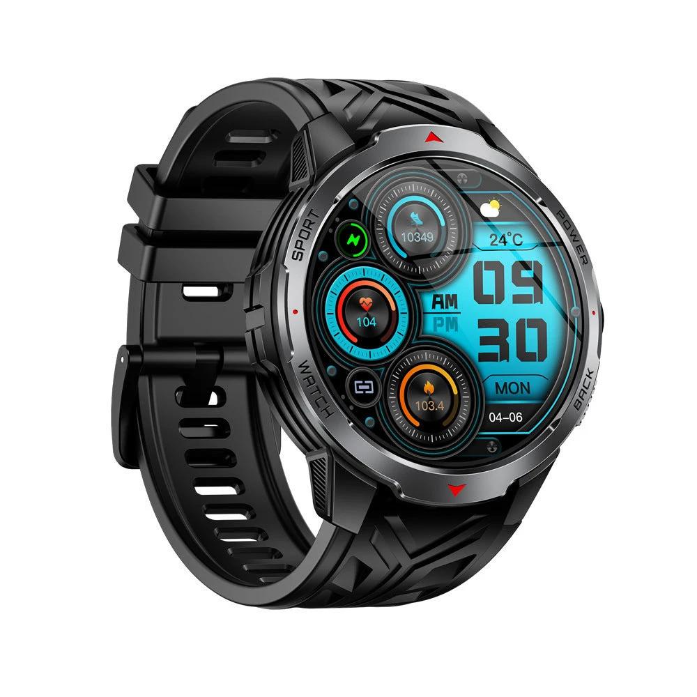 Men's Smart Watch Bluetooth Calling Flashlight Heart Rate Blood Oxygen Pedometer by GJG Denim