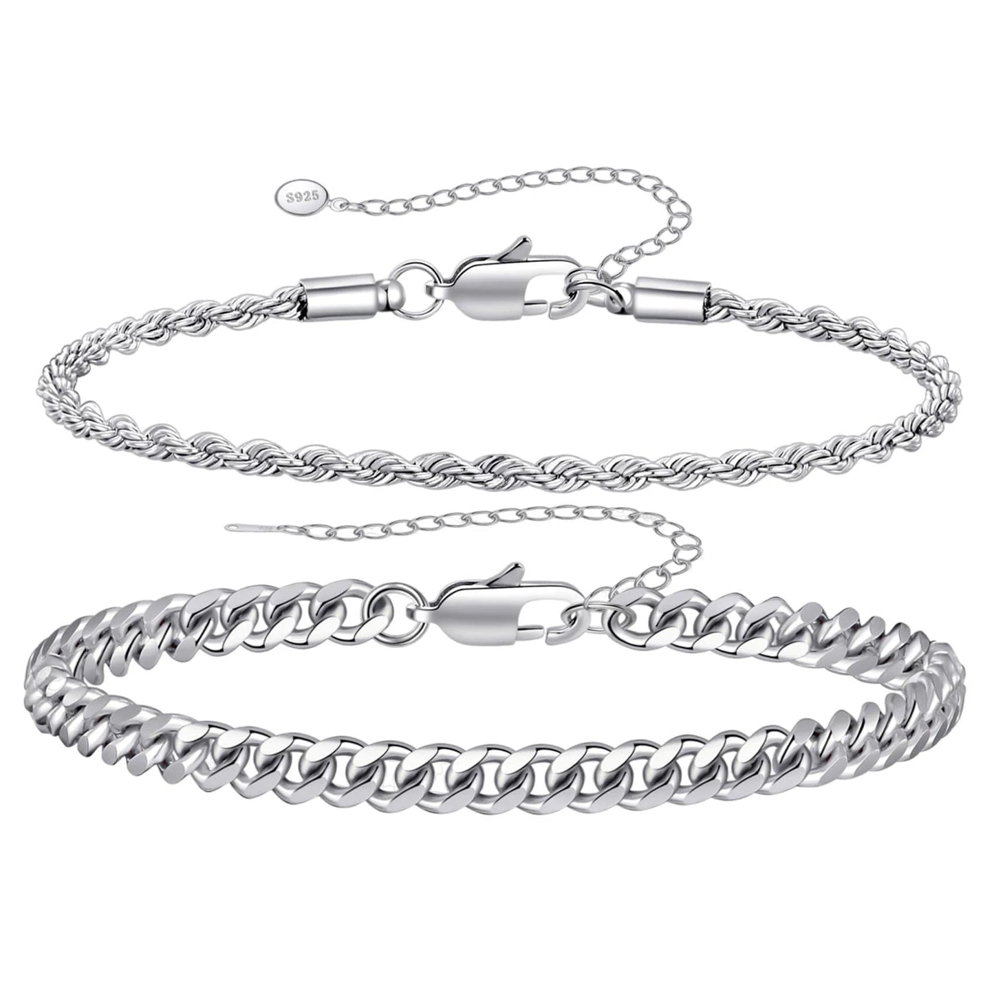 Men's Cuban Chain Bracelet Set by GJG Denim
