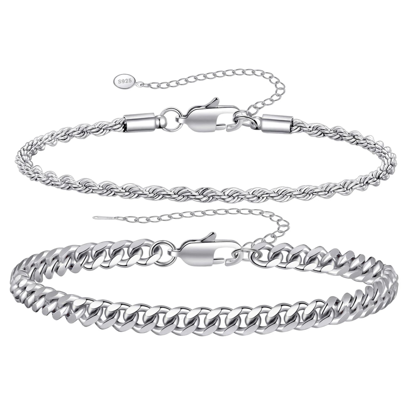 Men's Cuban Chain Bracelet Set by GJG Denim