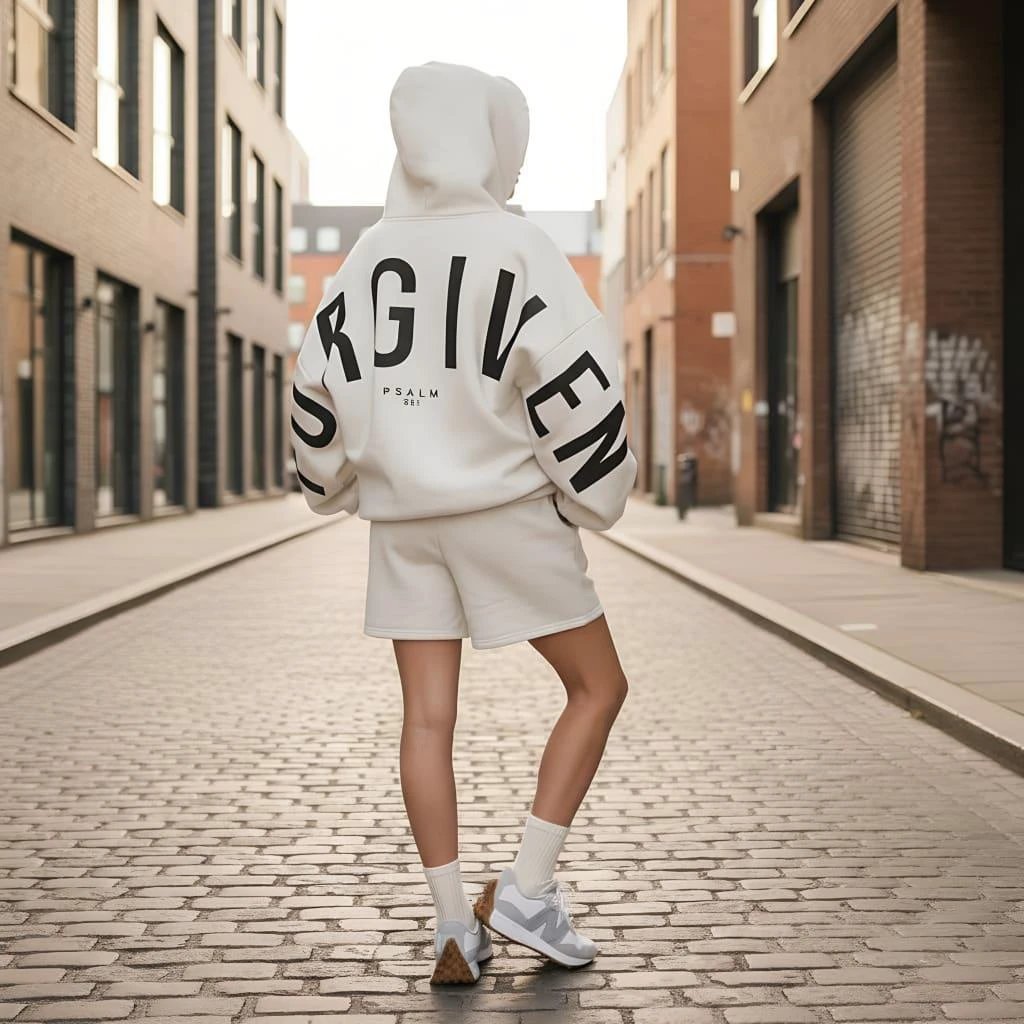 Men's Loose Letter Printed Hooded Sweater by GJG Denim