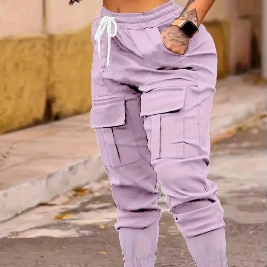 Plus Size Fashion Drawstring Bag Pocket Casual Working Pants by GJG Denim
