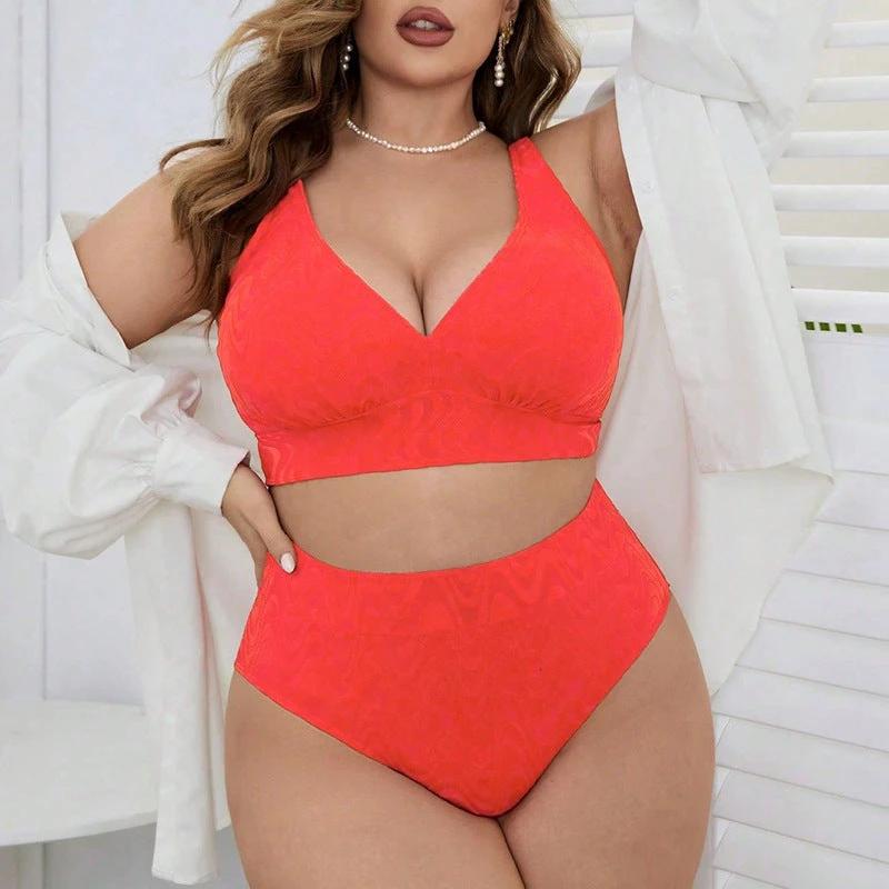 Women's Halter Strap Plus Size Split Bikini by GJG Denim