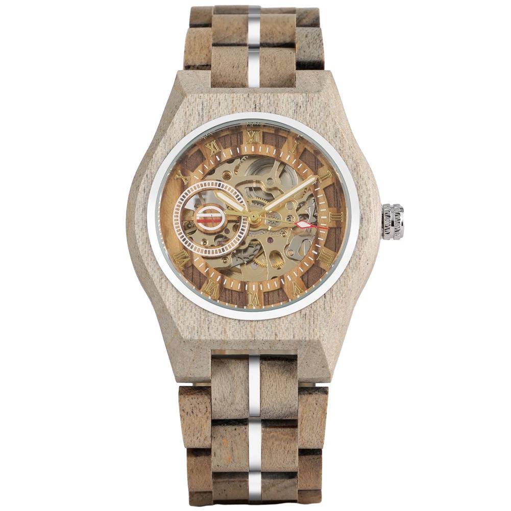 Openwork Roman Dial Automatic Mechanical Men's Watch by GJG Denim