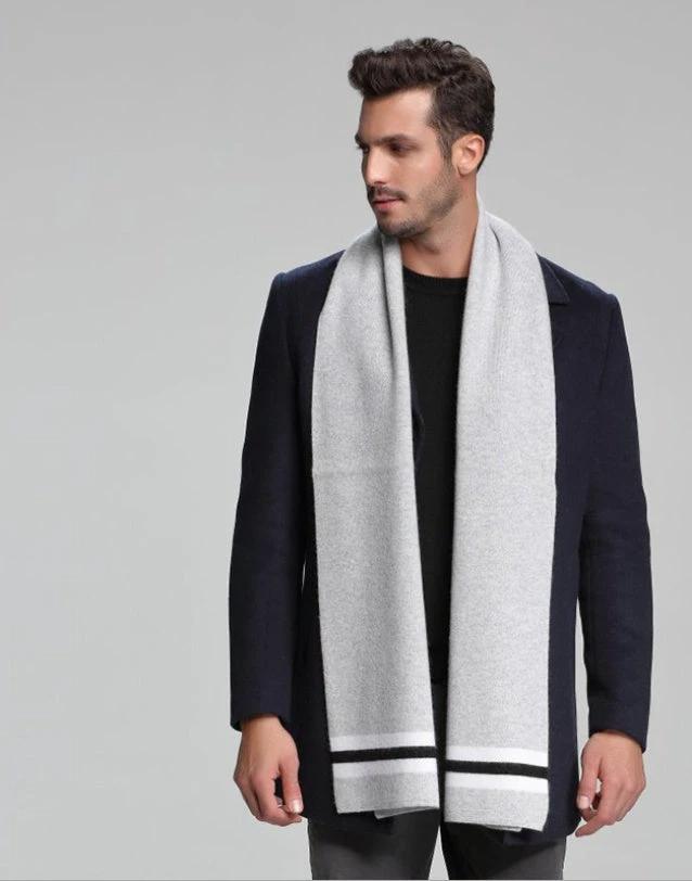 Men's Cashmere Tide Business Casual Double-sided Scarf by GJG Denim