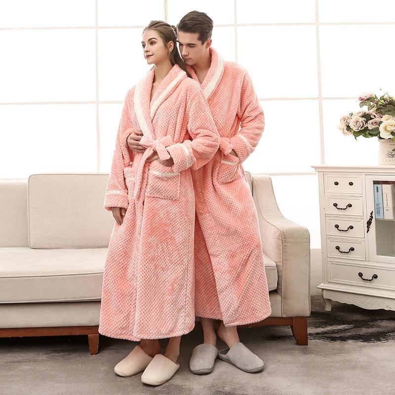 Women Pajamas Couple Gown Bathrobe Winter Robe by GJG Denim