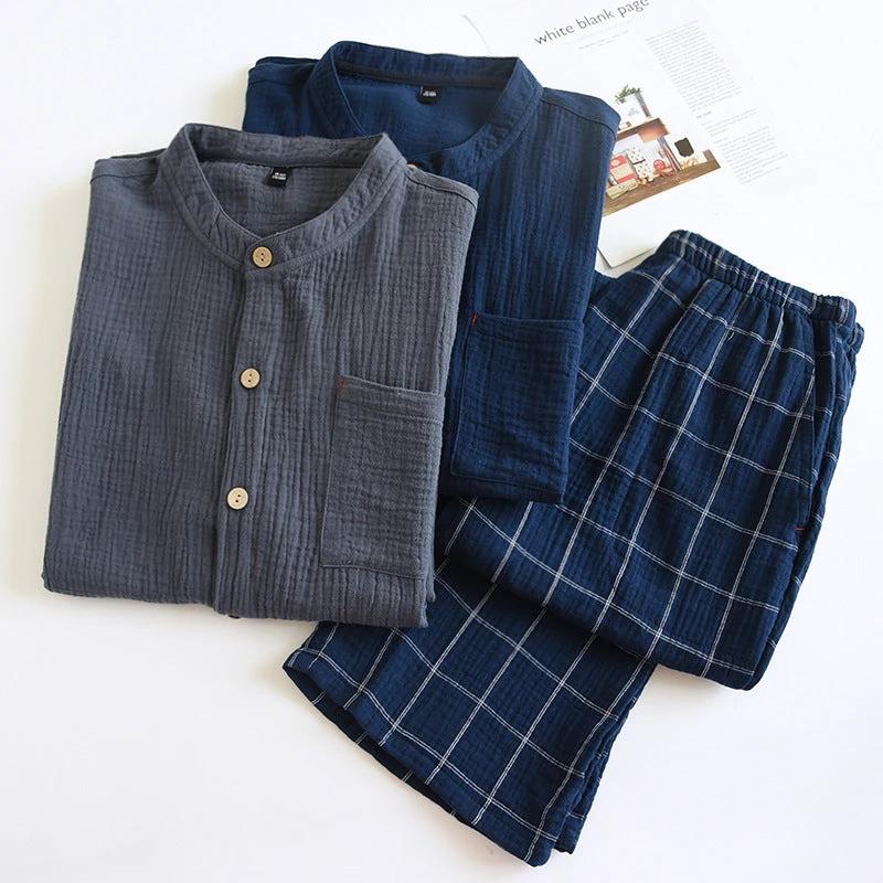 Men's Cotton Gauze Pajama Set by GJG Denim