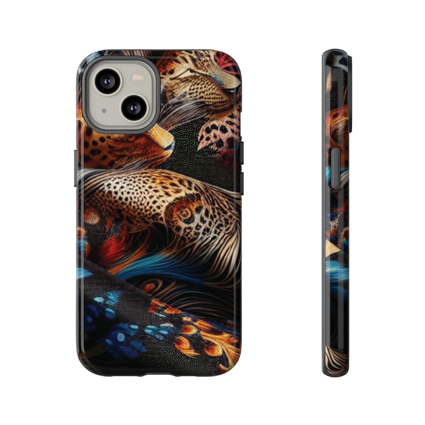 Stylish Tough Phone Case with Elegant Black and Gold Design by Printify