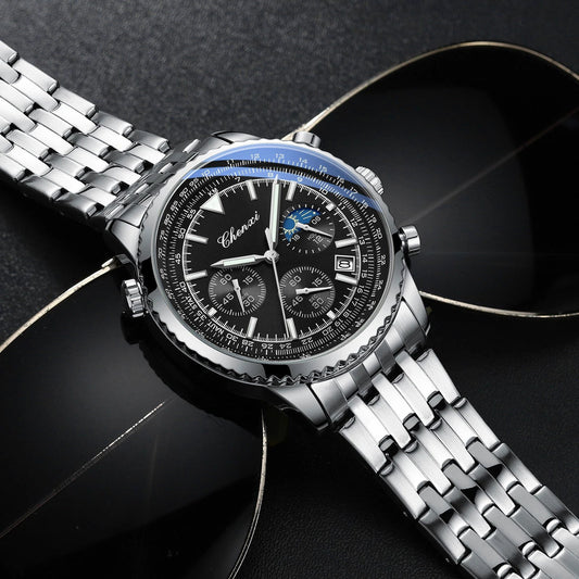 Men's Table Quartz Luminous Waterproof Watch by GJG Denim