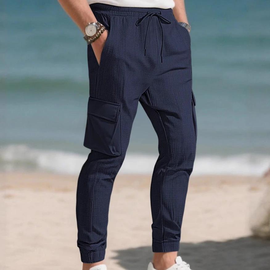 Fashion Sport Casual Trendy Drawstring Multi-pocket Pants For Men by GJG Denim