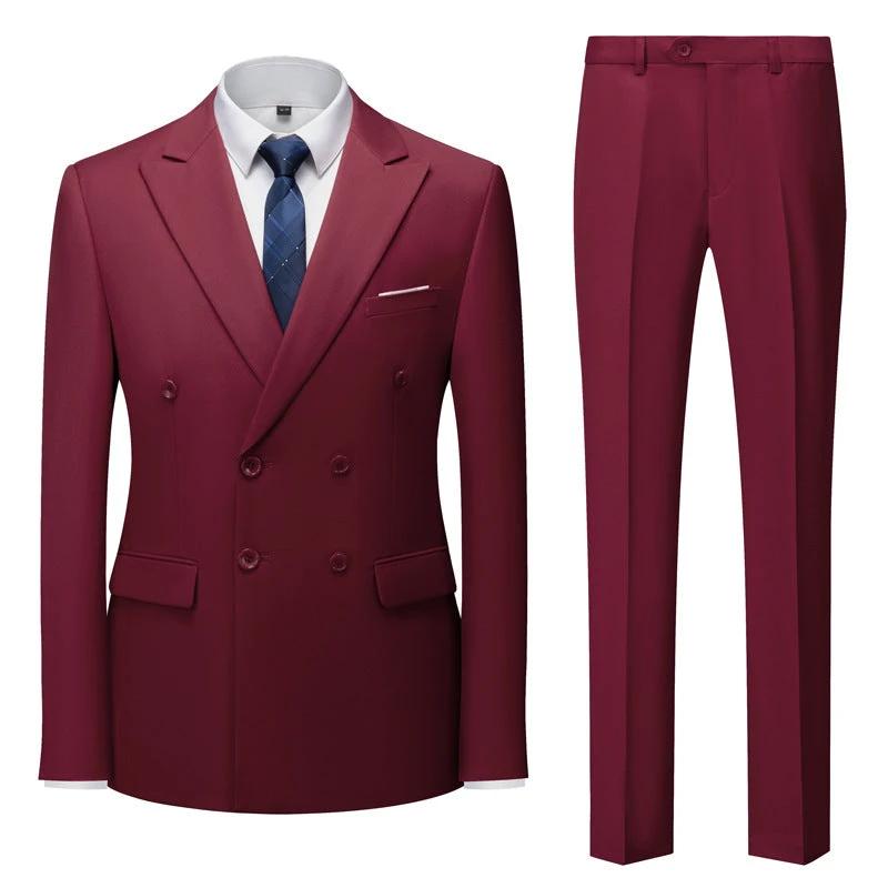 Men's Fashion Casual Solid Color Two-piece Set by GJG Denim