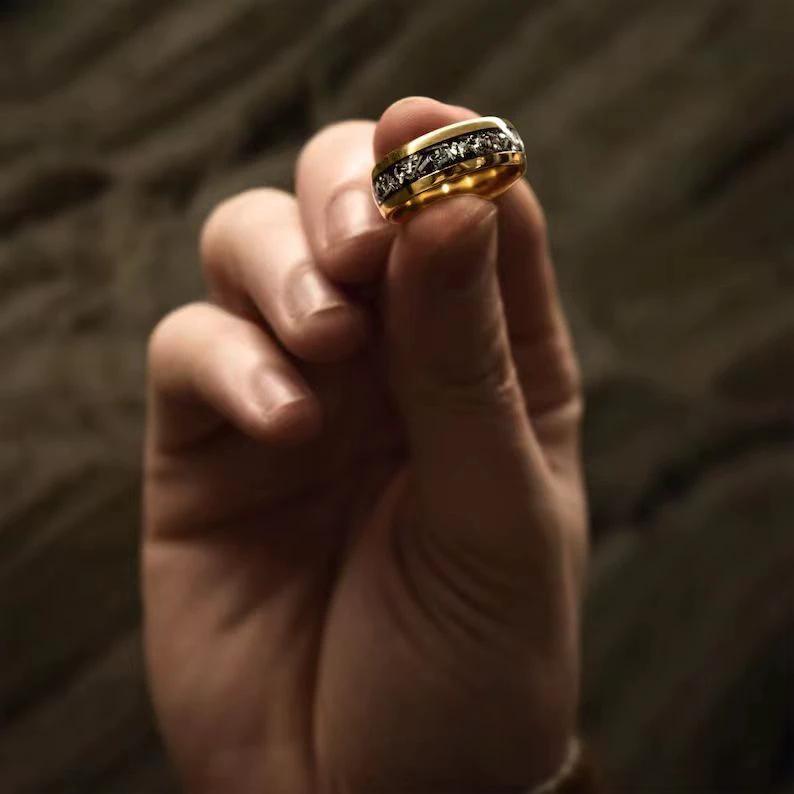 Silver Foil Alloy Ring For Men by GJG Denim