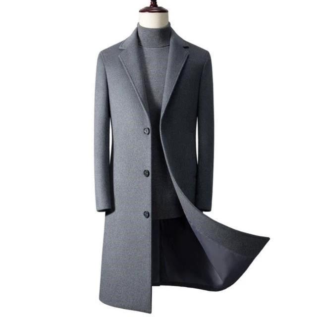 Men's Business Casual Slim Fit Trench Coat by GJG Denim