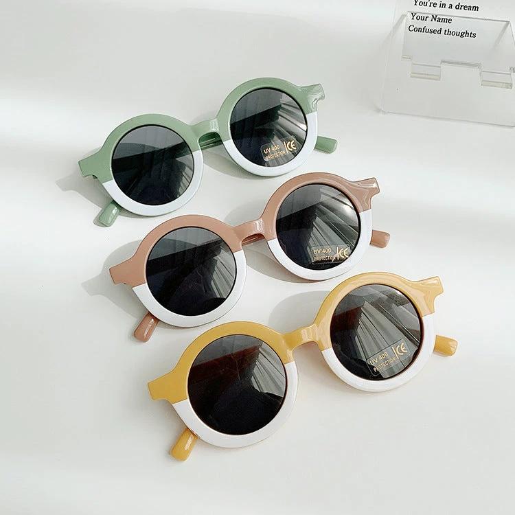 Children's Sunglasses Round Frame Sun Protection And Sunshade Fashion All-matching by GJG Denim