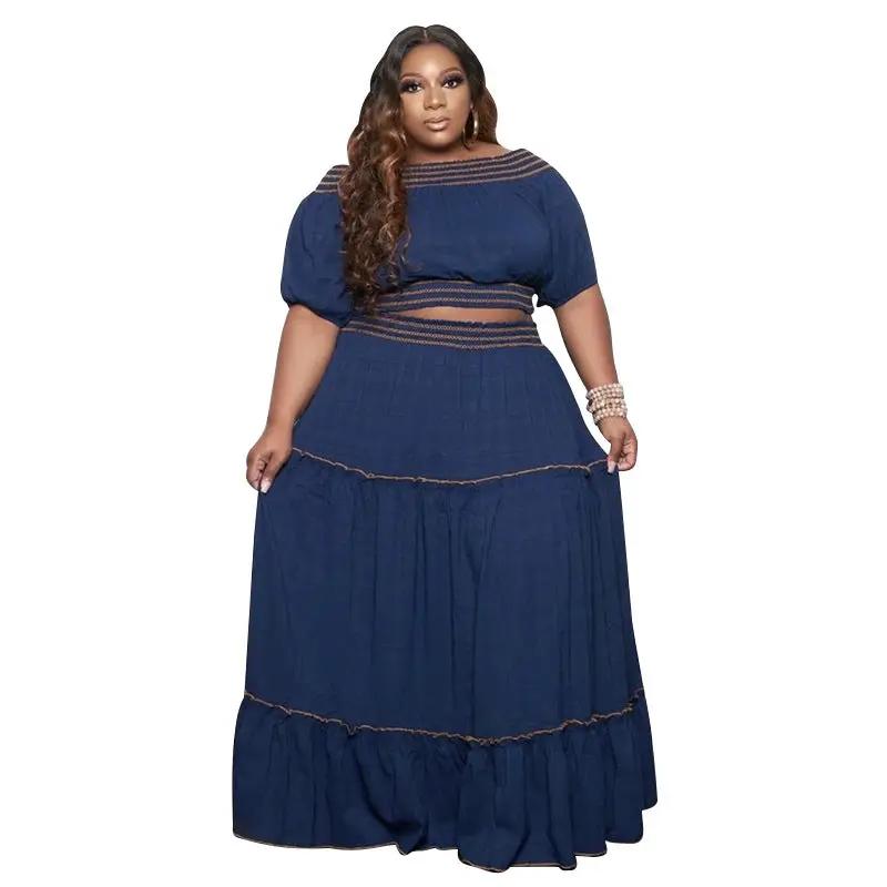 Fashionable Women's Two-piece Skirt Set by GJG Denim
