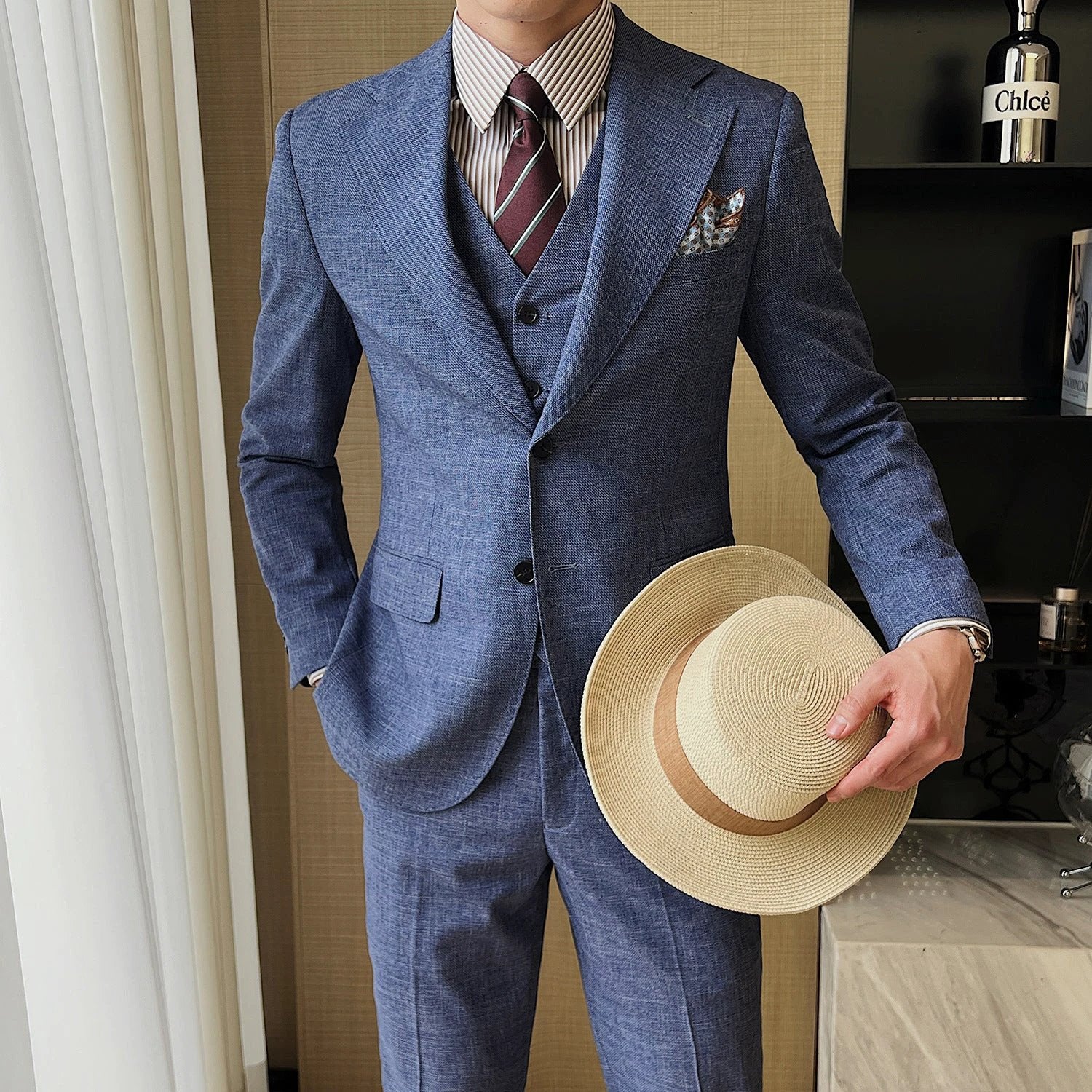 Professional Casual Men's Three-piece Suit Jacket by GJG Denim
