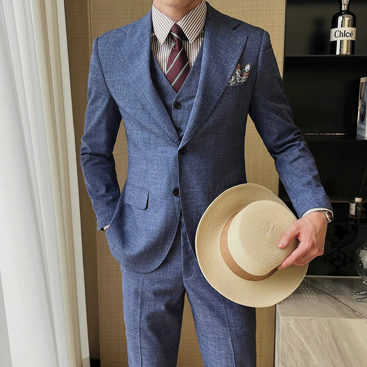 Professional Casual Men's Three-piece Suit Jacket by GJG Denim