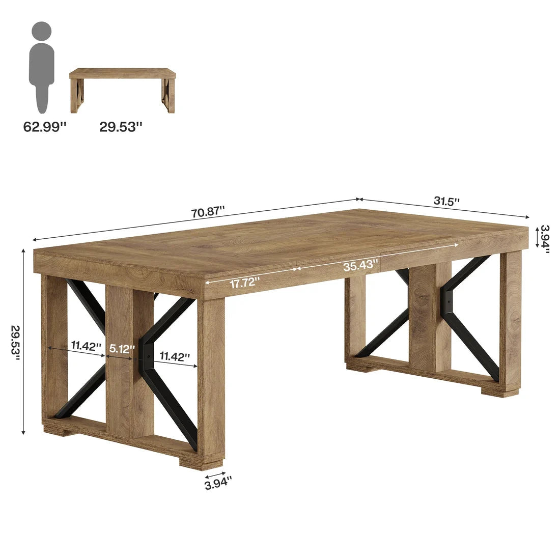 Home Office Desk, Modern Executive Desk, Computer Desk by GJG Denim