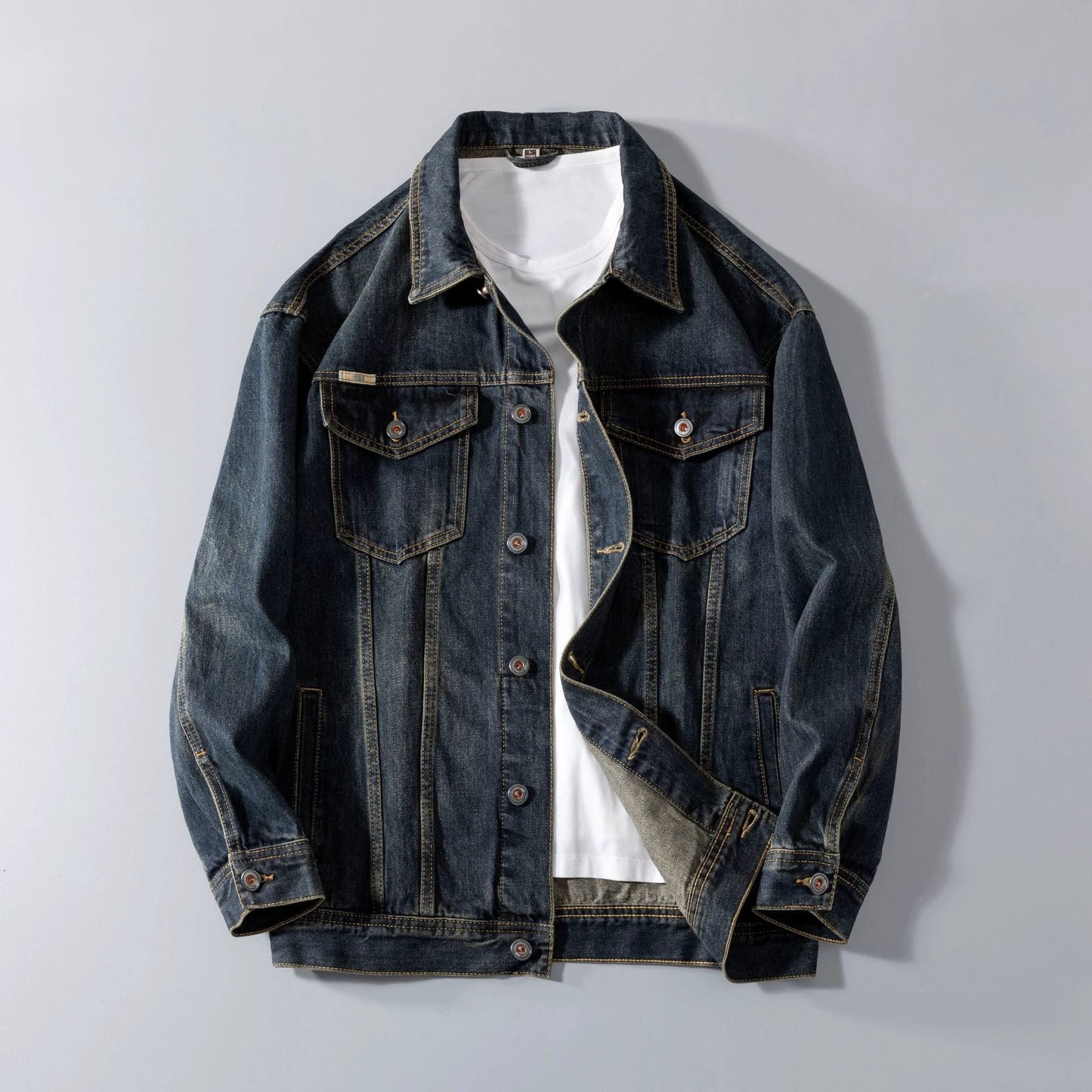 Men's Heavy Retro Denim Jacket by GJG Denim