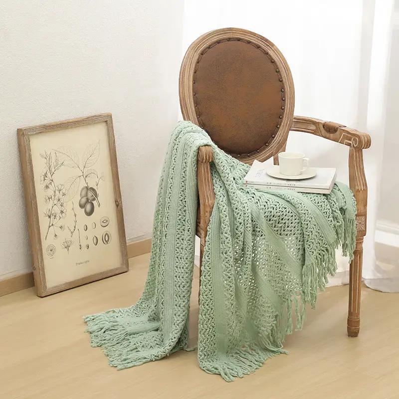 Knitted Sofa Throw Blanket by GJG Denim