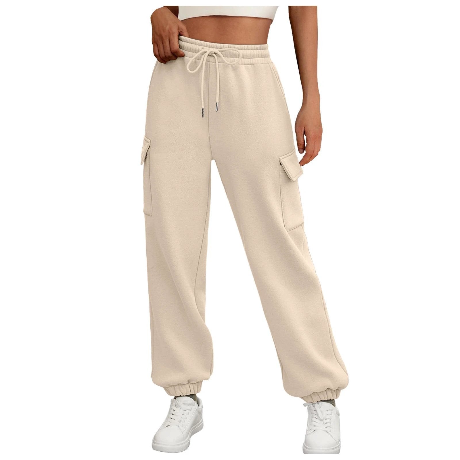 Women's Sweatpants Fleece Lined Baggy Athletic Jogger Trousers With Pockets Fall Casual Trendy Cargo Pants Fall Outfits by GJG Denim