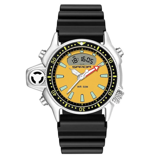 Sports Multifunctional Outdoor Waterproof Large Dial Watch For Men by GJG Denim