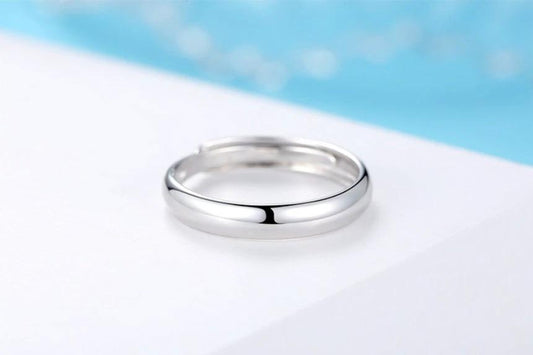 Men's Glossy Simple Silver Ring by GJG Denim