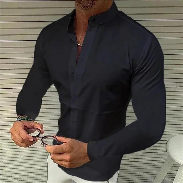 Men's Stand Up Collar Shirt by GJG Denim