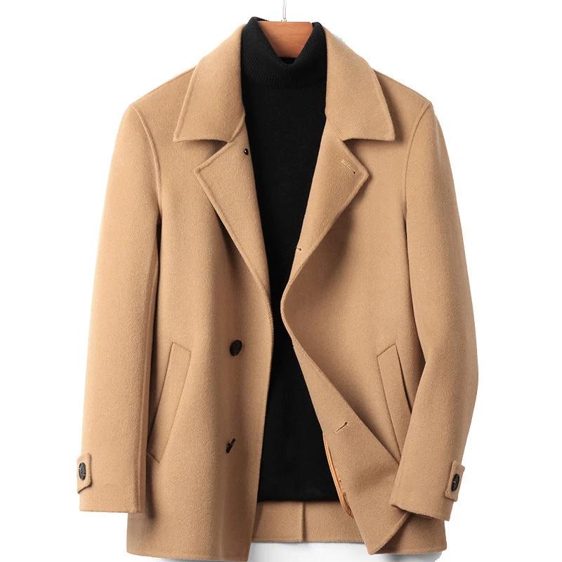 Men's Double-faced Woolen Fashion Coat by GJG Denim